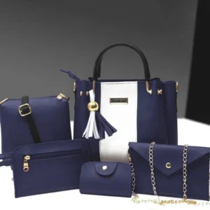 Mustard PU leather 5 pcs hand bag set for girls